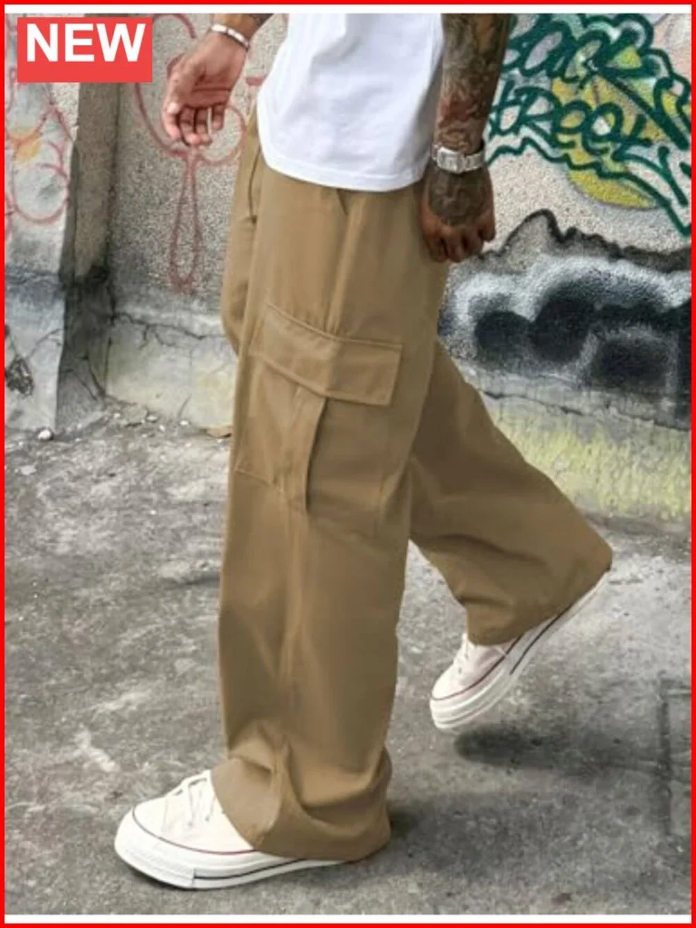 Men's Cargo Joggers Cotton Twill Drawstring Casual Pants Hiking